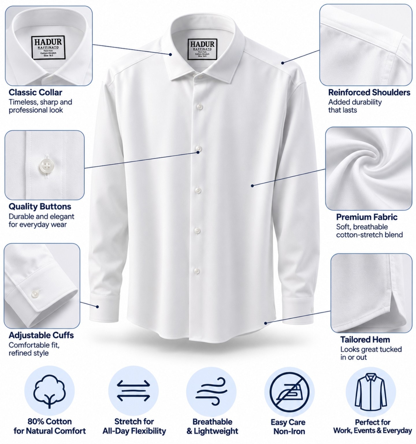 Fine shirt fabric detail